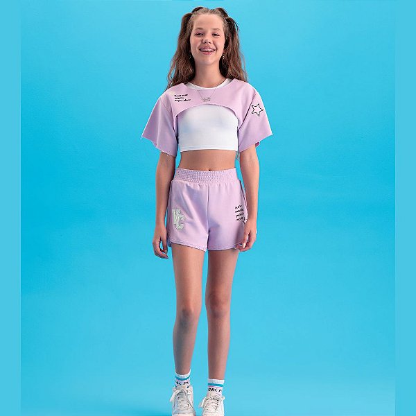 CONJUNTO TEEN VERÃO SWEET COLLEGE - VANILLA CREAM