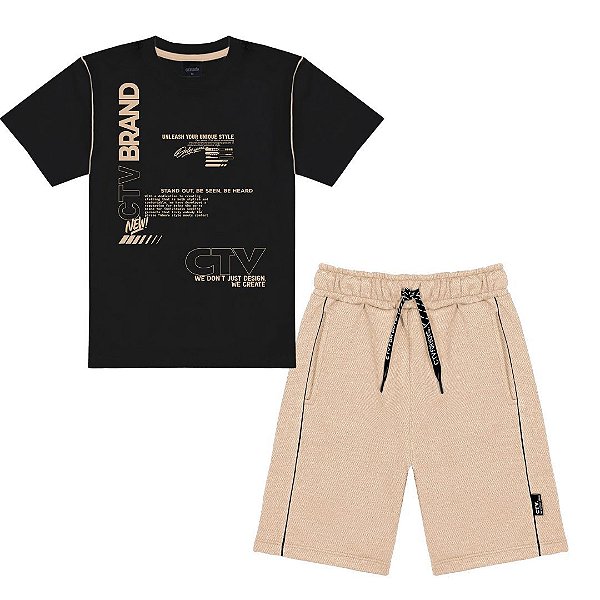 CONJUNTO CAMISETA E BERMUDA CROISSANT - CATAVENTO
