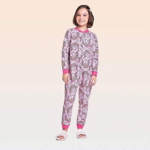 PIJAMA MACACÃO INFANTIL FEMININO - FAKINI
