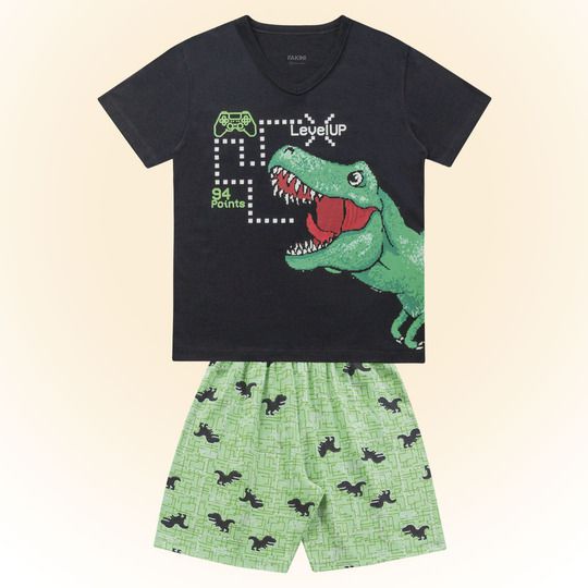 PIJAMA INFANTIL MASCULINO CAMISETA E BERMUDA - FAKINI