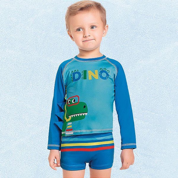 CONJUNTO INFANTIL MASCULINO CAMISETA E SUNGA BOXER - FAKINI