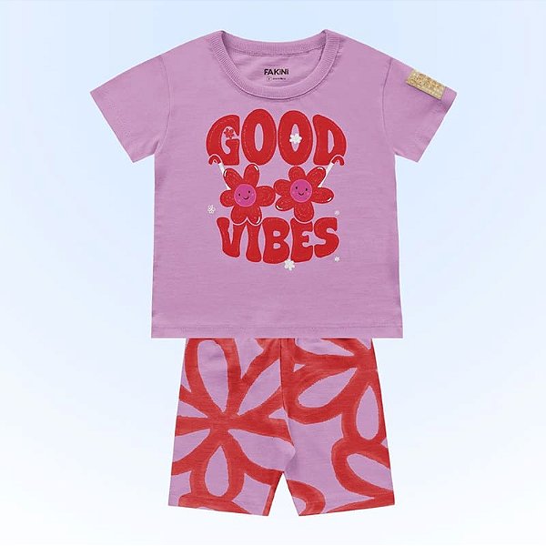 CONJUNTO INFANTIL FEMININO BLUSA E SHORT CICLISTA - FAKINI
