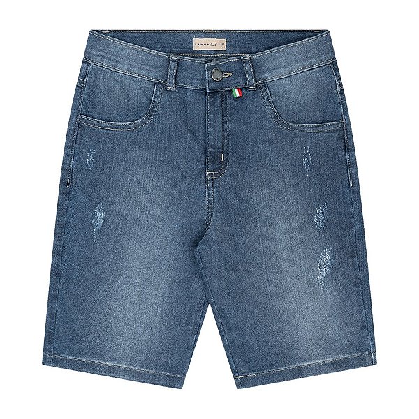 BERMUDA INFANTIL JEANS COM ELASTANO - LAMON