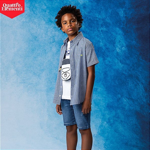 CAMISA INFANTOJUVENIL XADREZ EM TRICOLINE - LAMON