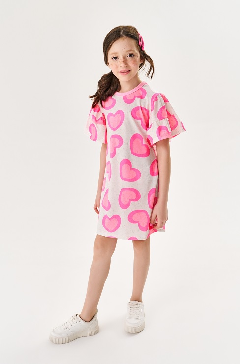 VESTIDO INFANTIL CORAÇÕES - CINTI