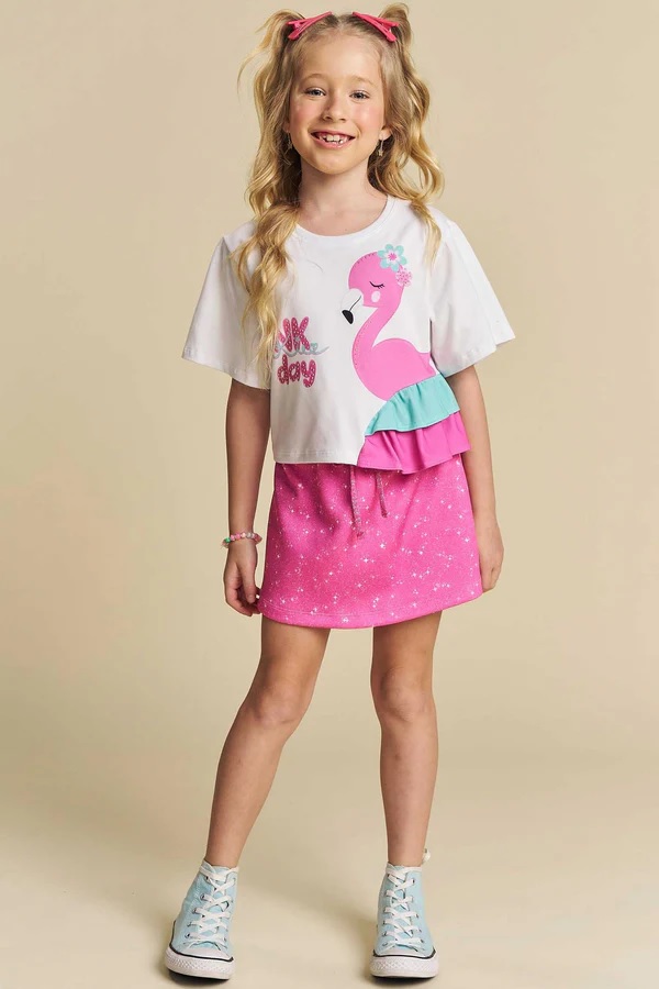 CONJUNTO INFANTIL BLUSA BOXY E SHORT - KUKIÊ