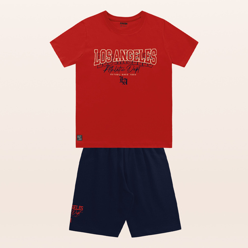 CONJUNTO INFANTOJUVENIL MASCULINO CAMISETA E BERMUDA - FAKINI