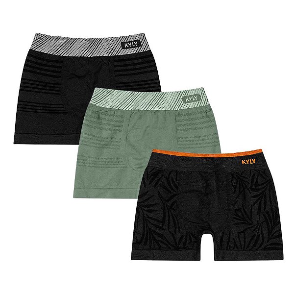 KIT COM 03 CUECAS BOXER - KYLY