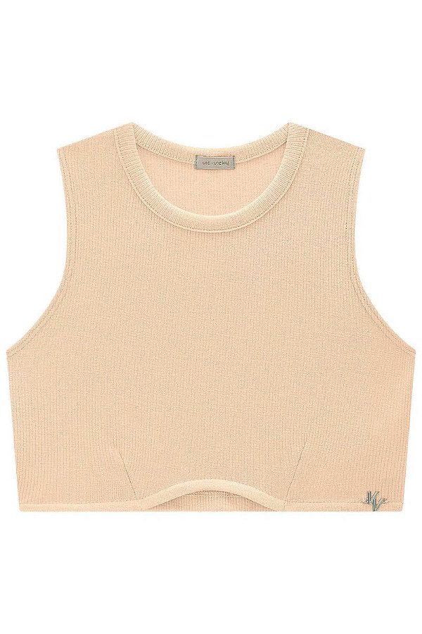 BLUSA CROPPED TEEN EM CANELADO LIZ - VIC & VICKY