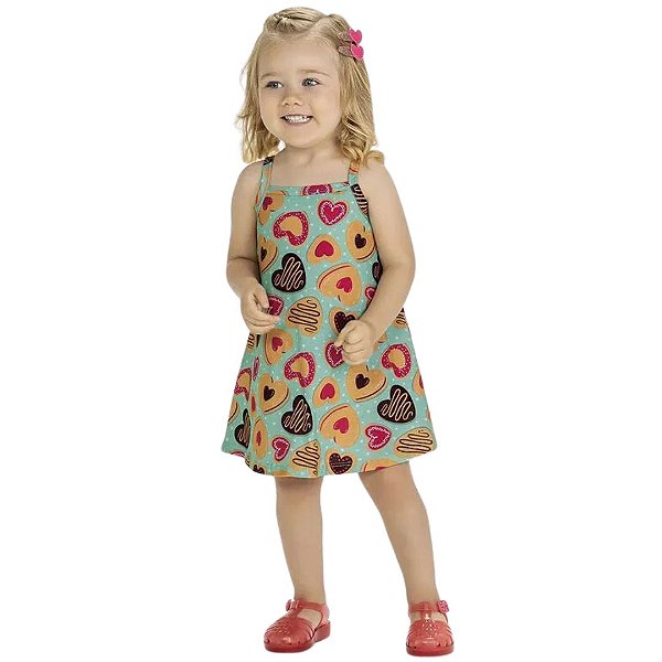 VESTIDO INFANTIL CORAÇÕES - KYLY