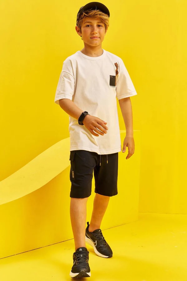 CONJUNTO INFANTIL CAMISETA E BERMUDA EM MOLEVISCO - JOHNNY FOX