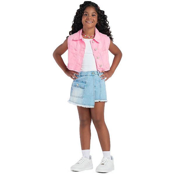 SHORT SAIA JEANS INFANTOJUVENIL FEMININO - MANIA KIDS