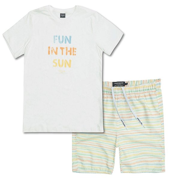 CONJUNTO INFANTIL SHORT NYLON E CAMISETA - KING & JOE