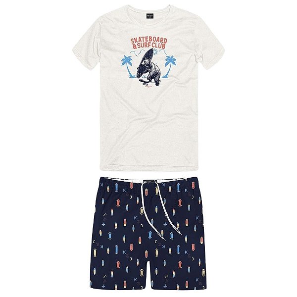 CONJUNTO INFANTOJUVENIL MASCULINO SHORT NYLON E CAMISETA - KING & JOE