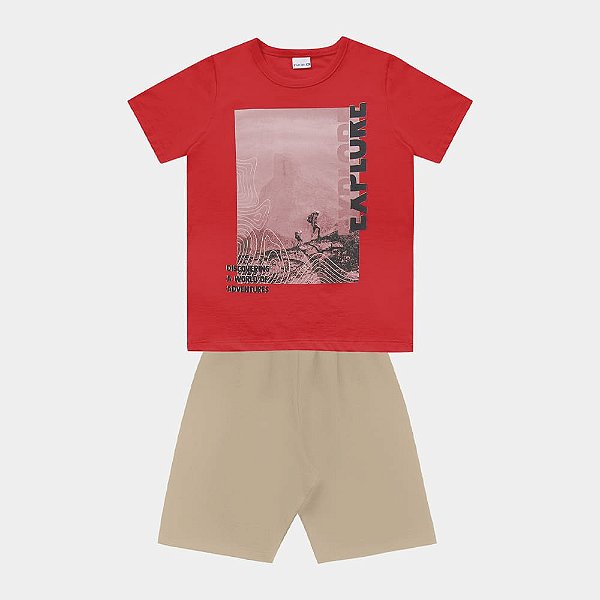 CONJUNTO INFANTIL CAMISETA E BERMUDA - FAKINI
