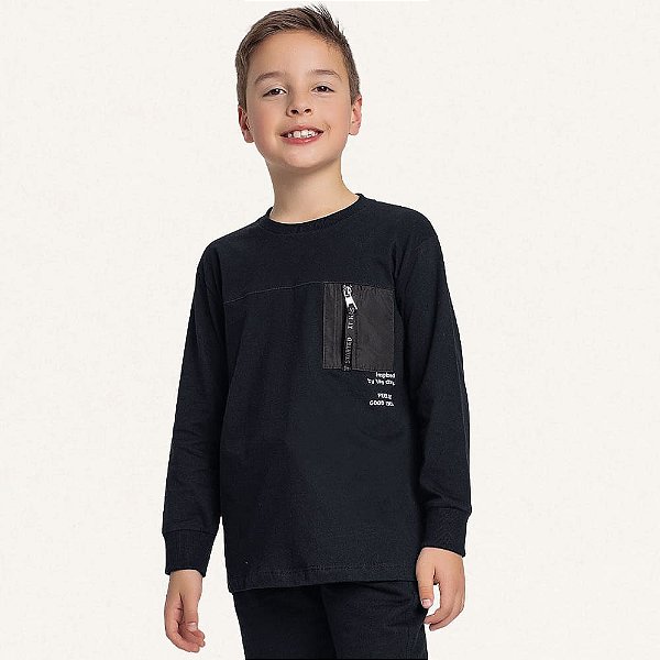 CAMISETA INFANTIL MASCULINA MANGA LONGA - FAKINI