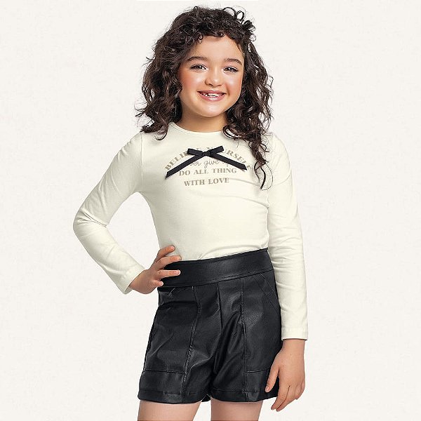 CONJUNTO INFANTIL FEMININO BLUSA E SHORT - FAKINI