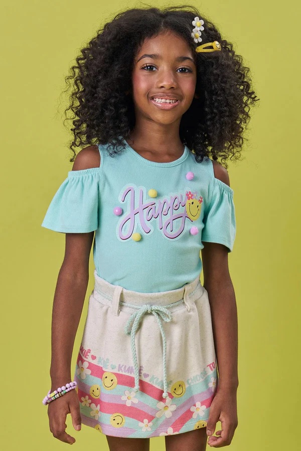 CONJUNTO INFANTOJUVENIL BLUSA E SHORT - KUKIÊ