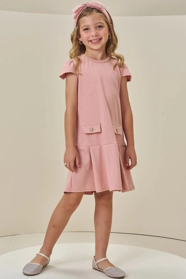 VESTIDO INFANTOJUVENIL EM MALHA JACQUARD - INFANTI