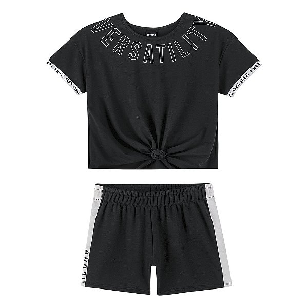 CONJUNTO TEEN FEMININO SHORT E BLUSA - AMORA