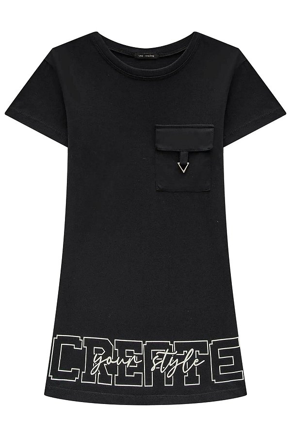 VESTIDO TEEN DRESS EM MEIA MALHA - VIC & VICKY