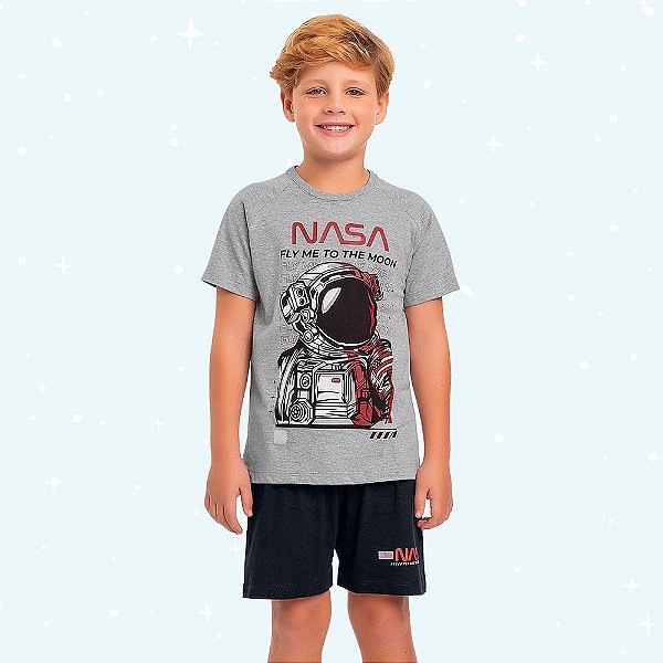 PIJAMA INFANTIL MASCULINO CAMISETA E BERMUDA - FAKINI
