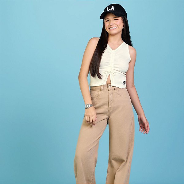 BLUSA TEEN EM MALHA CANELADA - KAMYLUS