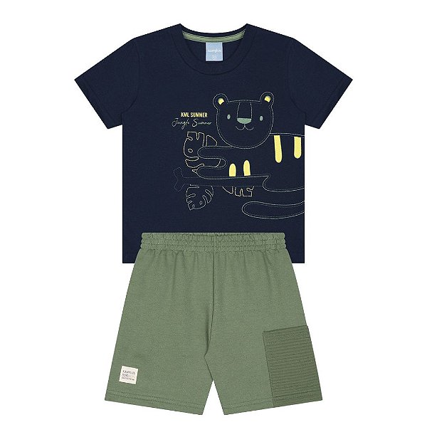 CONJUNTO INFANTIL MASCULINO CAMISETA E BERMUDA - KAMYLUS