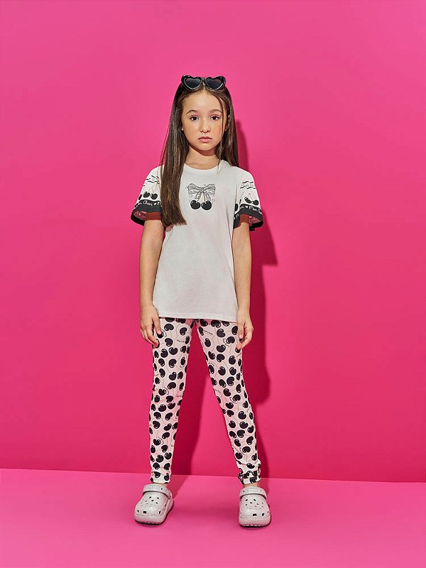 CONJUNTO INFANTOJUVENIL BLUSA E LEGGING CHERRY - BELI.ME