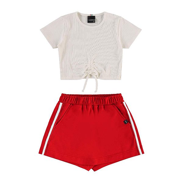 CONJUNTO TEEN MALHA CANELADA E MOLETINHO - LAMON