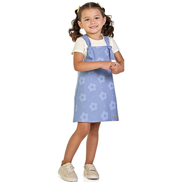 JARDINEIRA INFANTIL EM COTTON JEANS - KAMYLUS