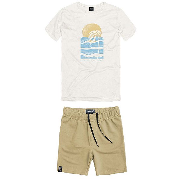 CONJUNTO INFANTOJUVENIL BERMUDA MOLETOM E CAMISETA SEA - KING & JOE