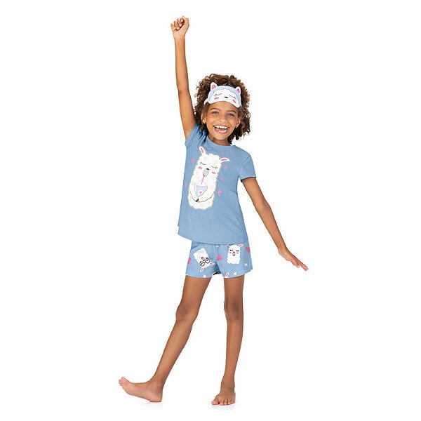 PIJAMA INFANTOJUVENIL FEMININO COM MÁSCARA - KYLY