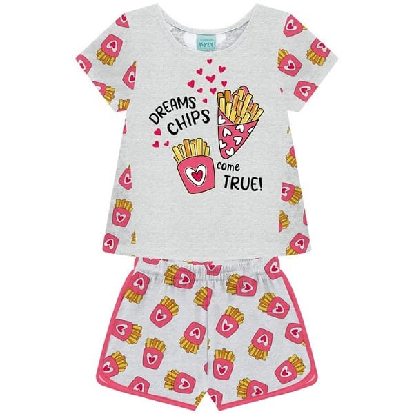 PIJAMA INFANTOJUVENIL FEMININO CHIPS - KYLY