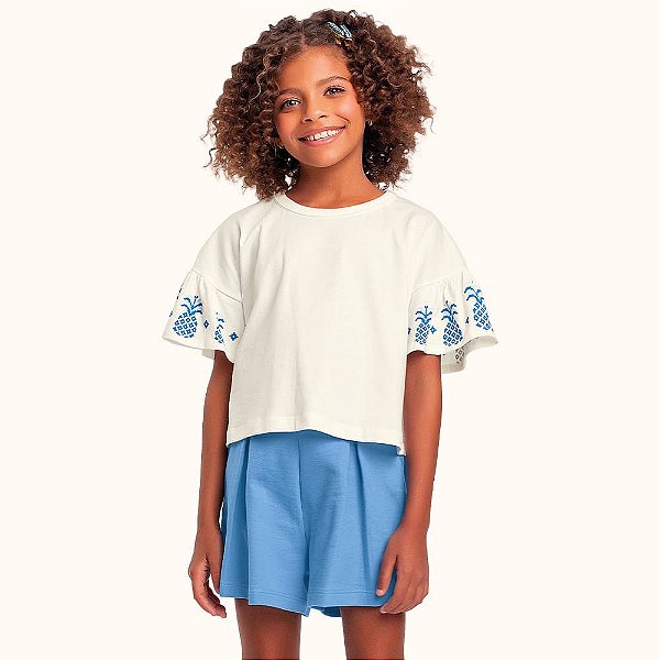 COJUNTO INFANTOJUVENIL FEMININO BLUSA E SHORT - FAKINI