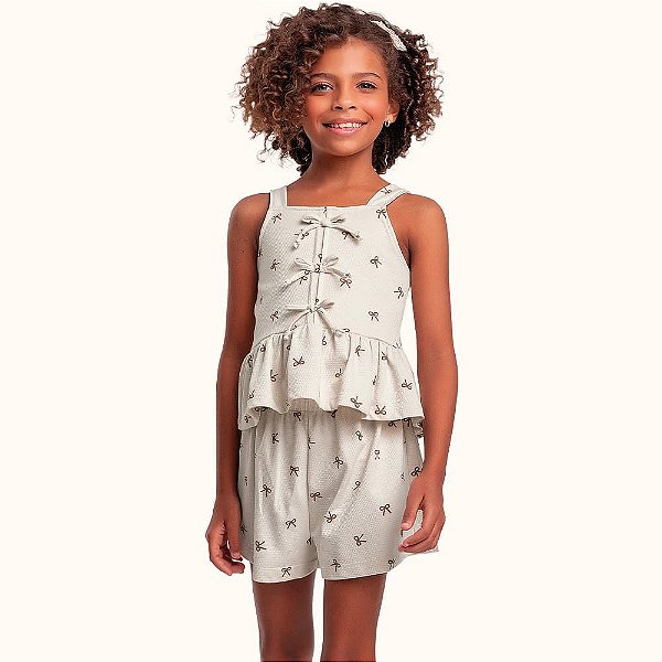 CONJUNTO TEEN FEMININO BLUSA E SHORT - FAKINI