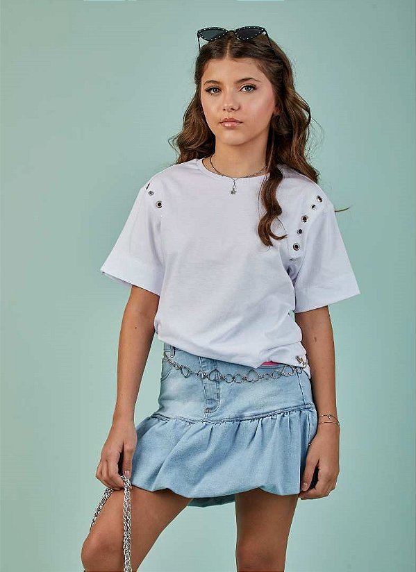 SAIA JEANS TEEN MODELAGEM BUBBLE JEANS - PINK X