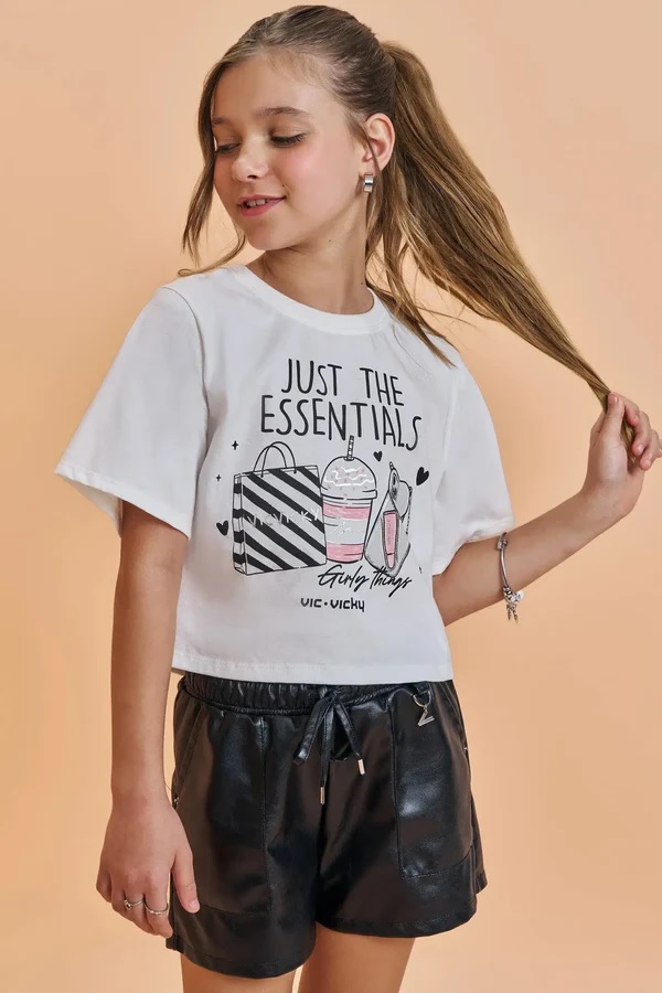 BLUSA BOXY OVER TEEN EM MEIA MALHA - VIC & VICKY