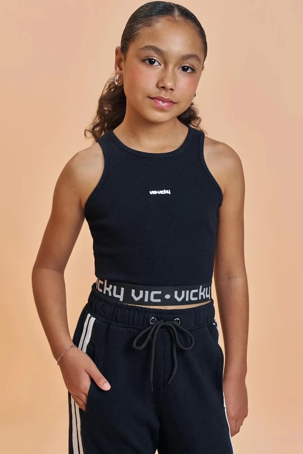 TOP CROPPED TEEN EM CANELADO LIZ - VIC & VICKY