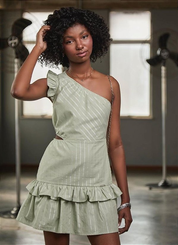 VESTIDO TEEN LISTRADO SHINE - PINK X