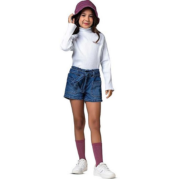 SHORT JEANS INFANTOJUVENIL FEMININO - MANIA KIDS