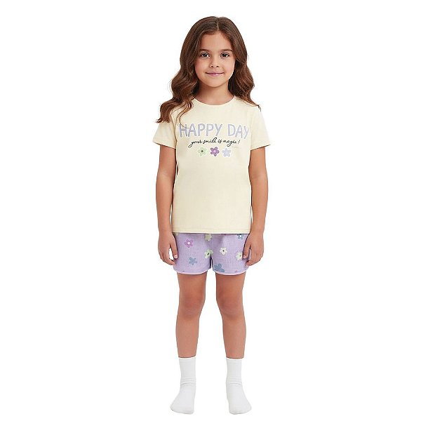 PIJAMA INFANTOJUVENIL BLUSA E SHORT - MALWEE