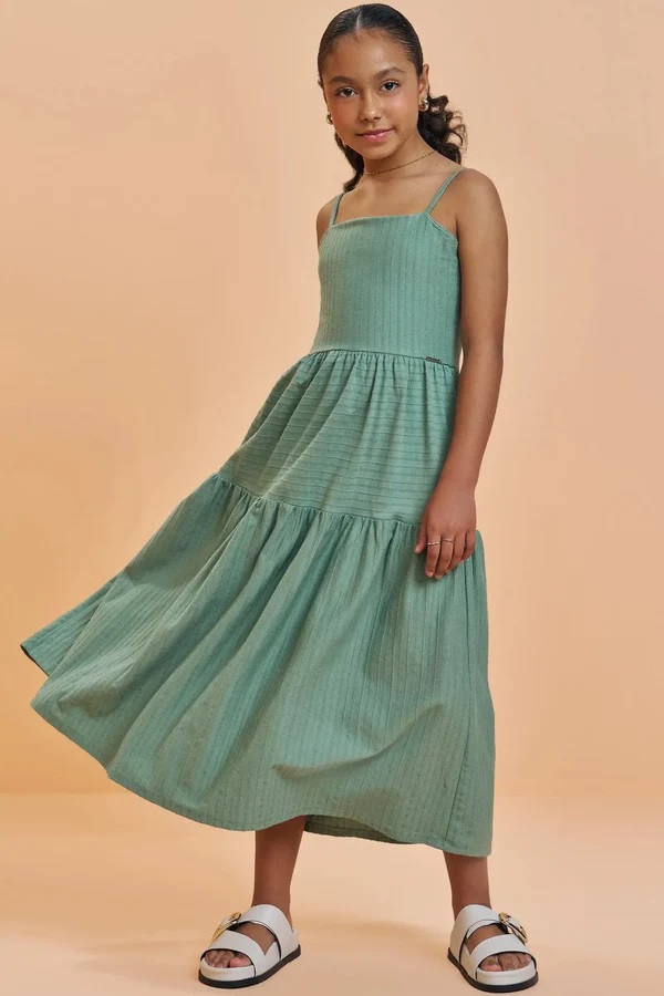 VESTIDO MIDI EM MALHA TEXTURIZADA - VIC & VICKY