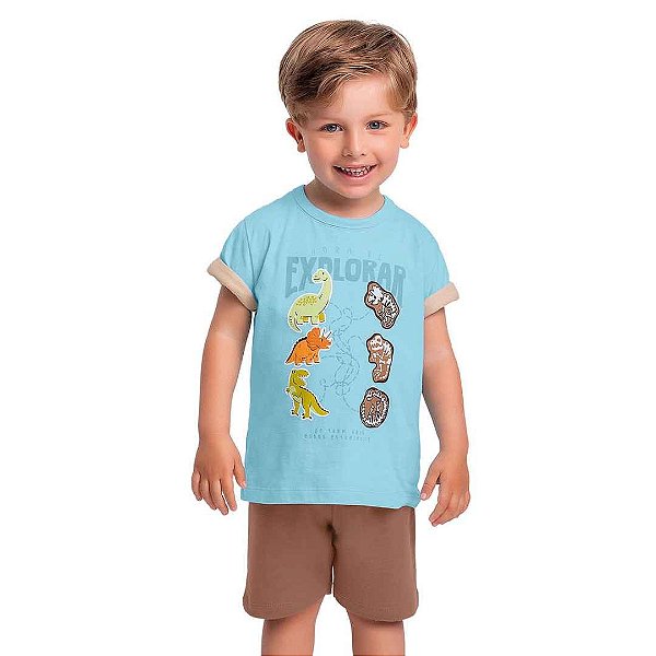 CONJUNTO INFANTIL MASCULINO CAMISETA E BERMUDA - FAKINI