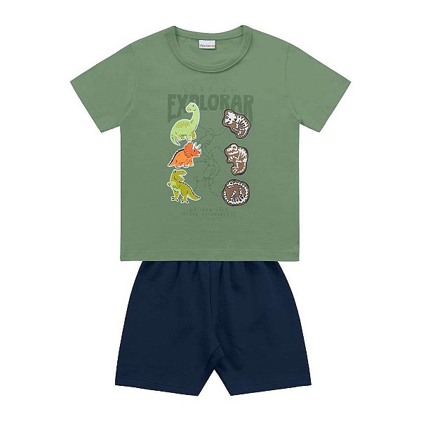 CONJUNTO INFANTIL MASCULINO CAMISETA E BERMUDA - FAKINI