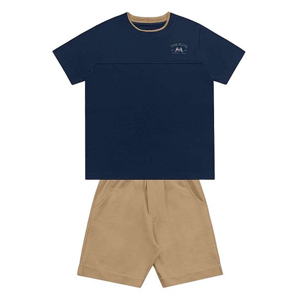 CONJUNTO INFANTIL MASCULINO CAMISETA E BERMUDA - FAKINI