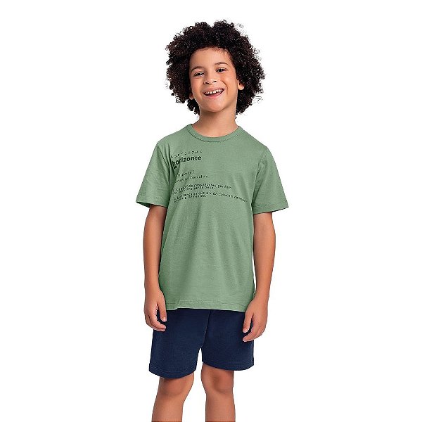 CONJUNTO INFANTIL MASCULINO CAMISETA E BERMUDA - FAKINI