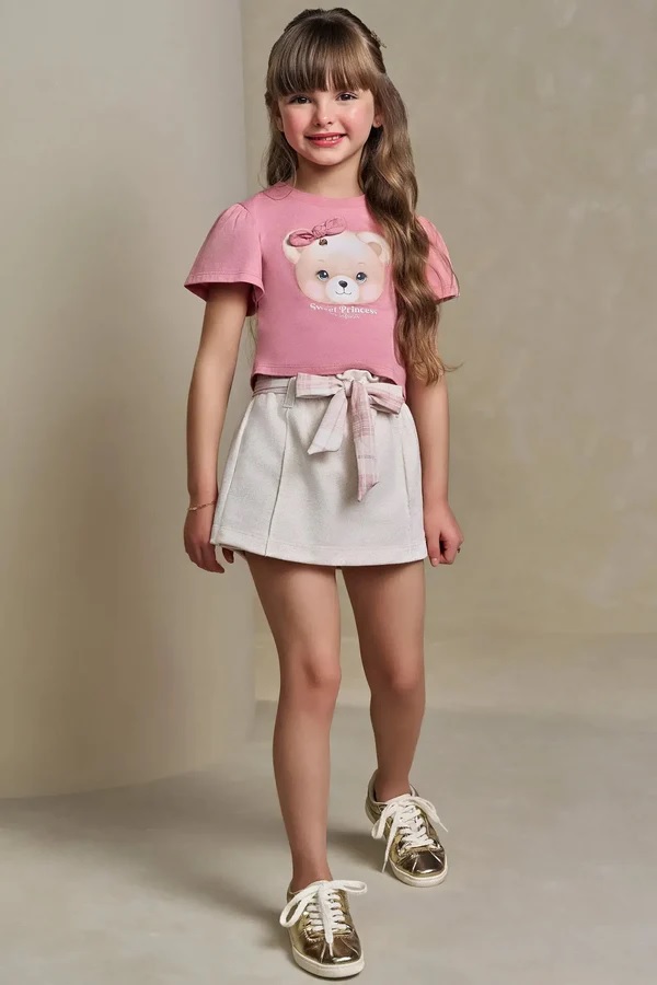 CONJUNTO INFANTIL BLUSA E SHORT SAIA - INFANTI