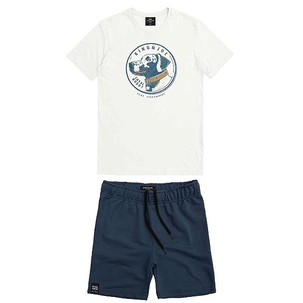 CONJUNTO INFANTOJUVENIL BERMUDA E CAMISETA BUDD - KING & JOE