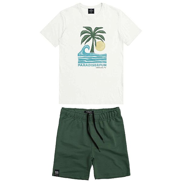 CONJUNTO INFANTOJUVENIL BERMUDA E CAMISETA - KING & JOE